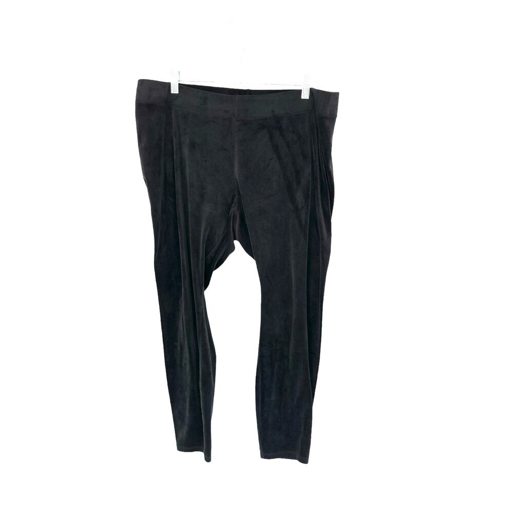 J. Jill Pure Jill Pants Plus Black Pull On Elastic Waist Velour Cropped Size 2X